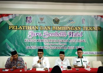 Tingkatkan Kompetensi Juru Sembelih Halal, Kemenag Kota Tegal Gandeng Santri Gayeng Nusantara Kota Tegal Selenggarakan Pelatihan dan Bimbingan Teknis Juleha